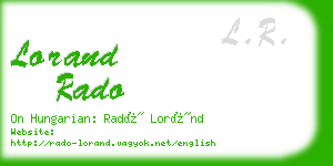 lorand rado business card